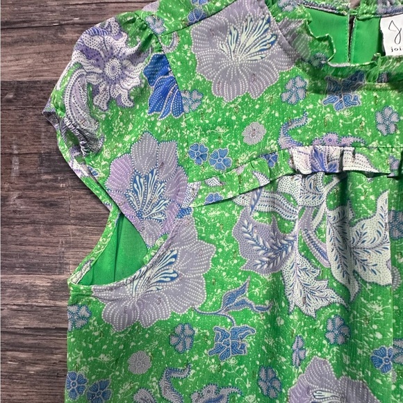 Joie Green and Blue Floral Blouse - Picture 5 of 9